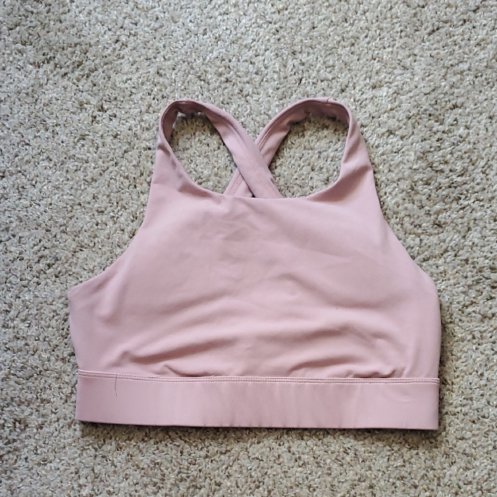 Women's Pink Crossback Sports Bra - Fabletics
